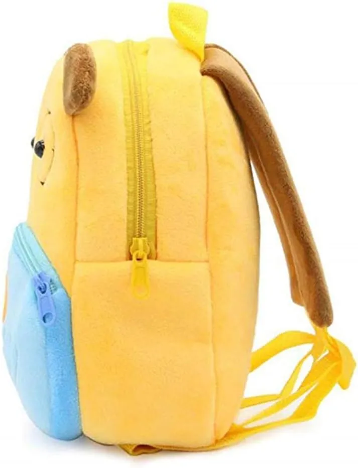 KISSOURBABY 3D Cute Cartoon Little Plush Baby Backpack Baby Toy Bag(Dog)