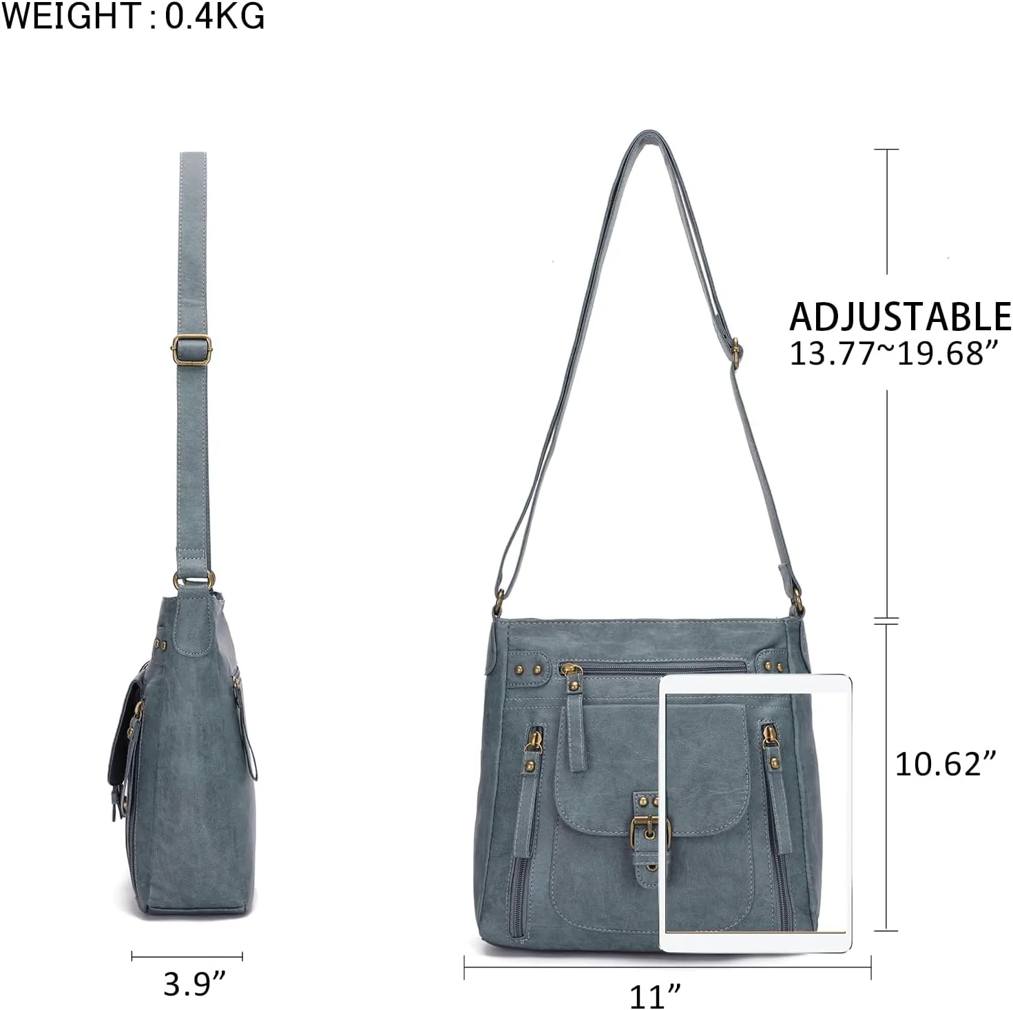 KL928 Crossbody Bags for Women, Multi Pocket Shoulder Bags, Medium PU Leather Cross Body Purses