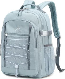 Lanola Travel Backpack Durable Middle Schoolbag Travel Bag for Men & Women Lightweight College Student Backpack - Gray Blue