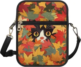 Leather Messenger Bag Womens Sling Bag Crossbody Shoulder Bags Ladies Fashion Zipper Pockets Travel Bag for Gifts