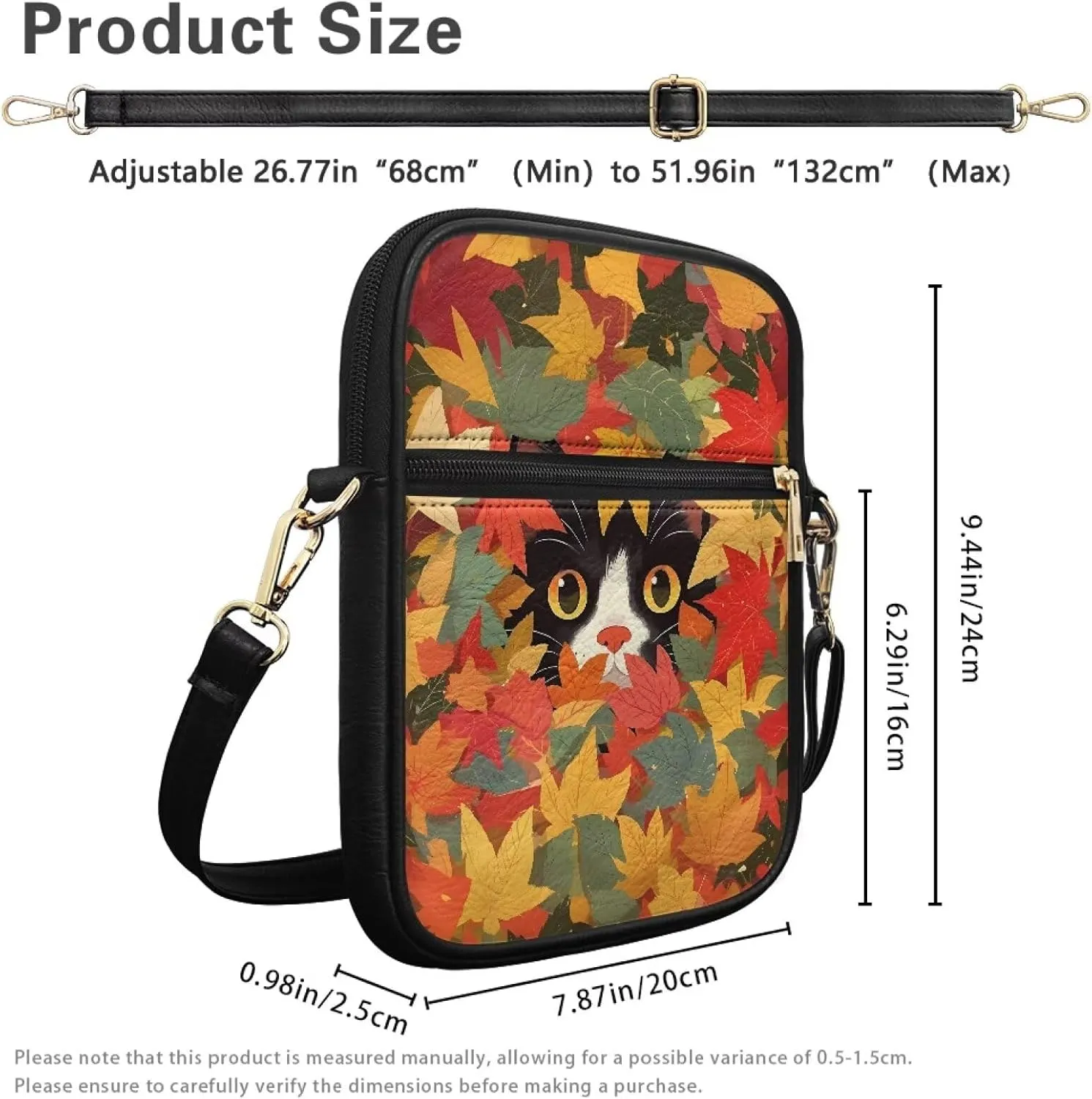 Leather Messenger Bag Womens Sling Bag Crossbody Shoulder Bags Ladies Fashion Zipper Pockets Travel Bag for Gifts