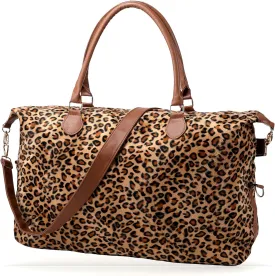 Leopard Print Duffle Bag Extra Large, Stylish Weekender Bags for Travel, Cheetah Pattern Overnight Bag Surface Waterproof, Lightweight Carry on Western Gifts for Women