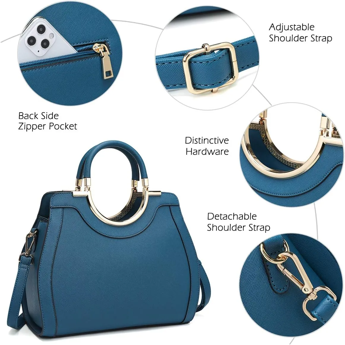 LJOSEIND Women’s Handbags Designer Purses Satchel Totes Structured Shoulder Bags