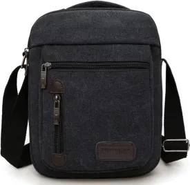 Messenger bag for Men Women, Vintage Canvas Crossbody Bag Shoulder Bag Multi Pocket Purse, Small Messenger Satchel Bag Travel
