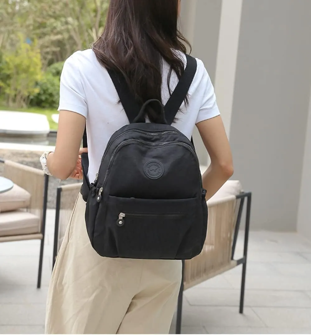 Mini Nylon Backpacks for Women Small Backpack Purse Lightweight Backpacks Mini Casual Travel Daypack (Small Backpack - A Style Red)