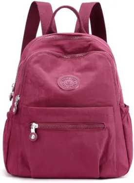 Mini Nylon Backpacks for Women Small Backpack Purse Lightweight Backpacks Mini Casual Travel Daypack (Small Backpack - A Style Red)