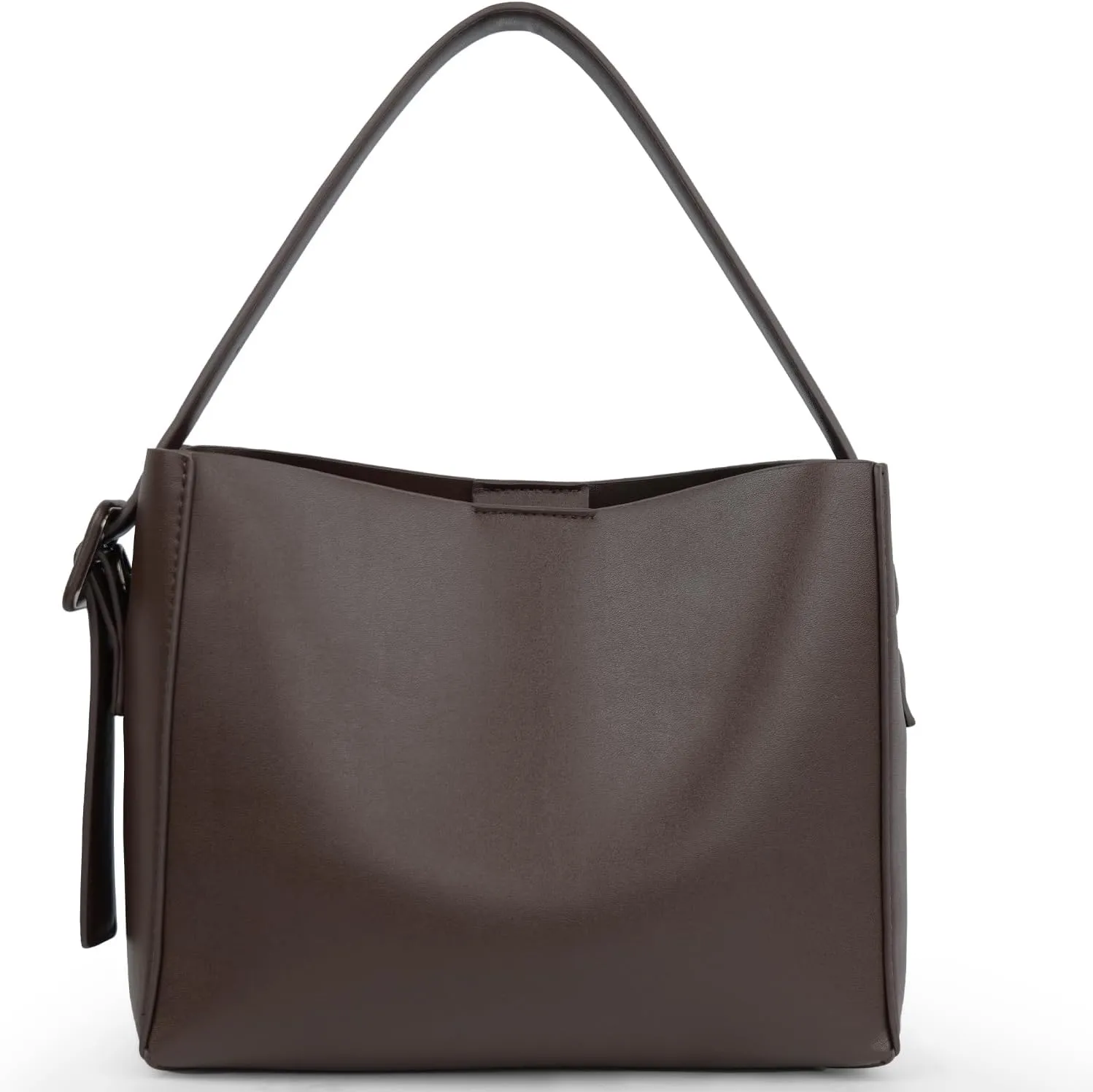 Minimalist stylish commute daily Eco-friendly leather travel Soft bucket bag crossbody bag with adjustable shoulder strap