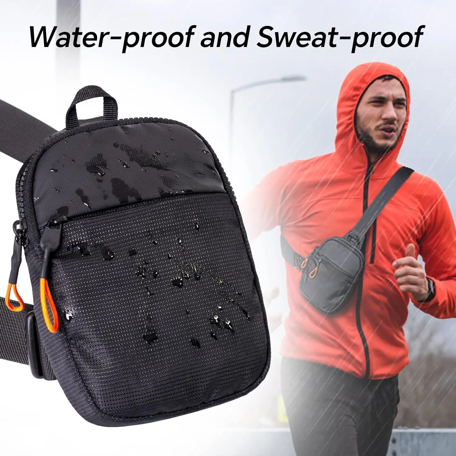 MJNUONE Mini Sling Bag for Men Outdoor Lightweight Small Crossbody Bag Women Casual Daily Bag Waterproof Chest Bag for Travel