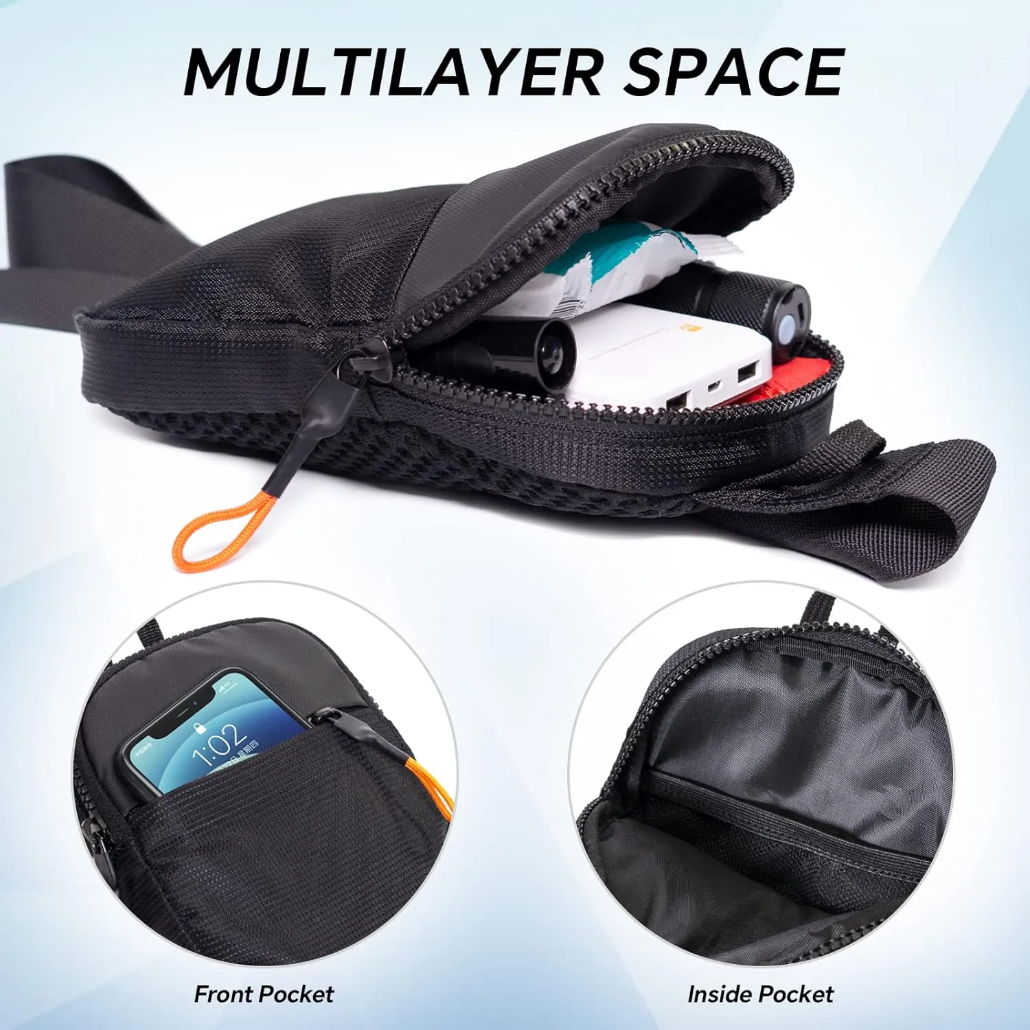 MJNUONE Mini Sling Bag for Men Outdoor Lightweight Small Crossbody Bag Women Casual Daily Bag Waterproof Chest Bag for Travel