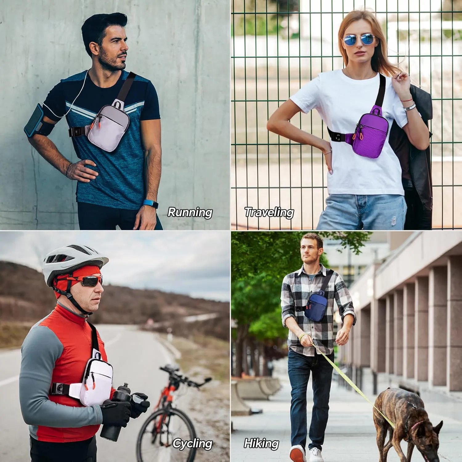 MJNUONE Mini Sling Bag for Men Outdoor Lightweight Small Crossbody Bag Women Casual Daily Bag Waterproof Chest Bag for Travel