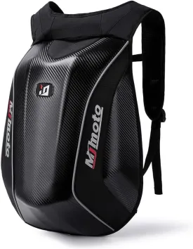 Motorcycle Backpacks for Men Helmet Bags Waterproof hard shell 30-48L Expandable Storage Travel Bag Luggage (Black)