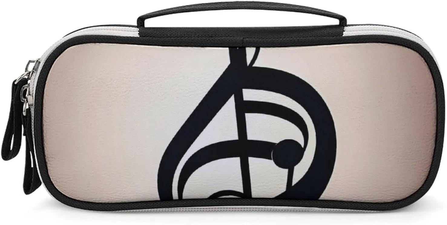 Music Note Print Leather Makeup Bag Portable Small Cosmetic Organizer Waterproof Toiletry Bags Brushes Pencils And Travel Make Up Accessories