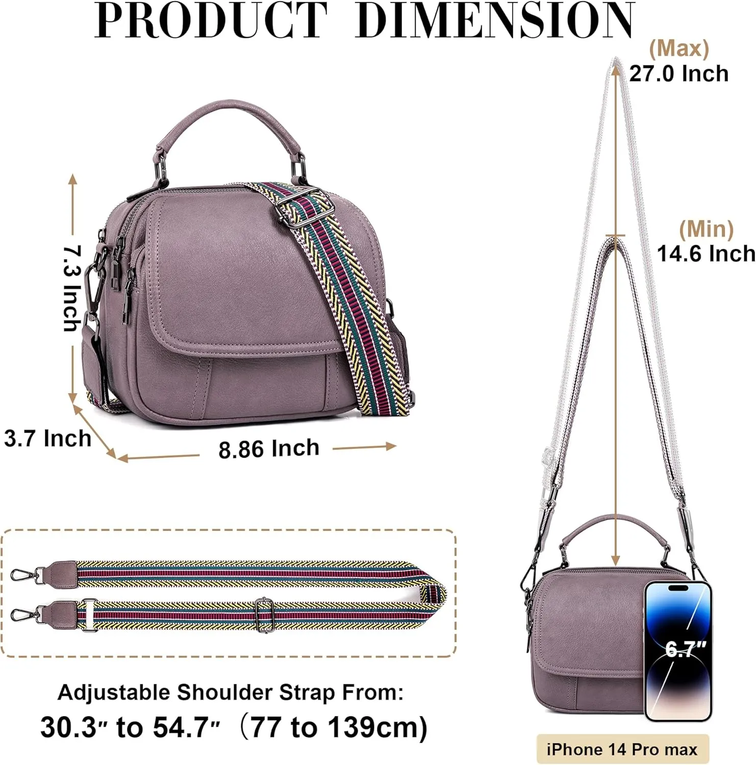 OPAGE Small Crossbody Bags for Women Trendy, Soft PU Leather Womens Crossbody Purse Shoulder Handbags
