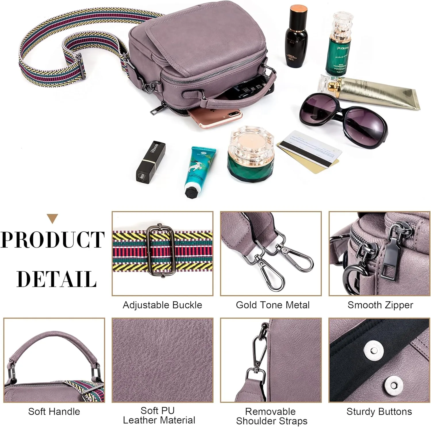 OPAGE Small Crossbody Bags for Women Trendy, Soft PU Leather Womens Crossbody Purse Shoulder Handbags