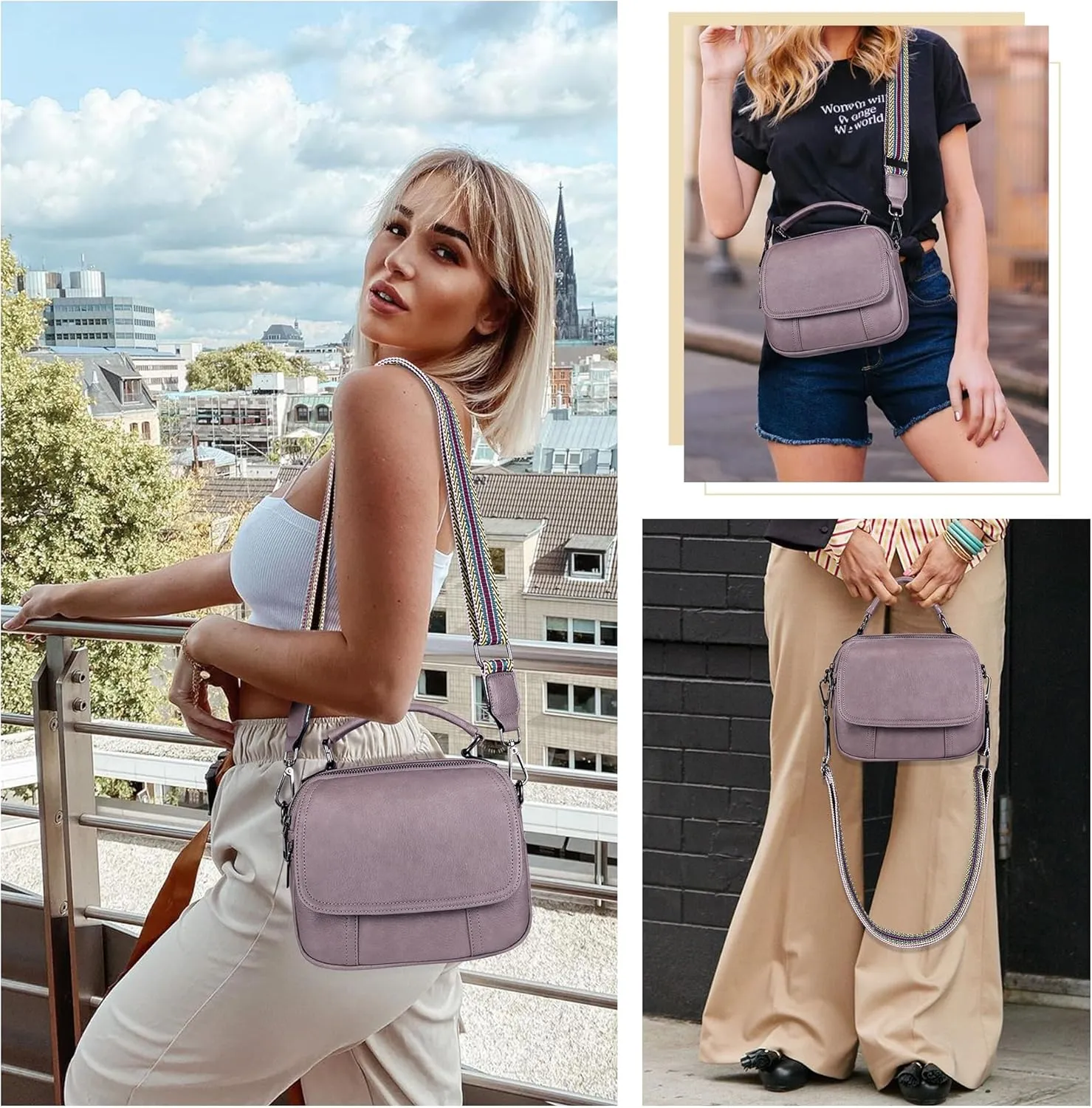 OPAGE Small Crossbody Bags for Women Trendy, Soft PU Leather Womens Crossbody Purse Shoulder Handbags