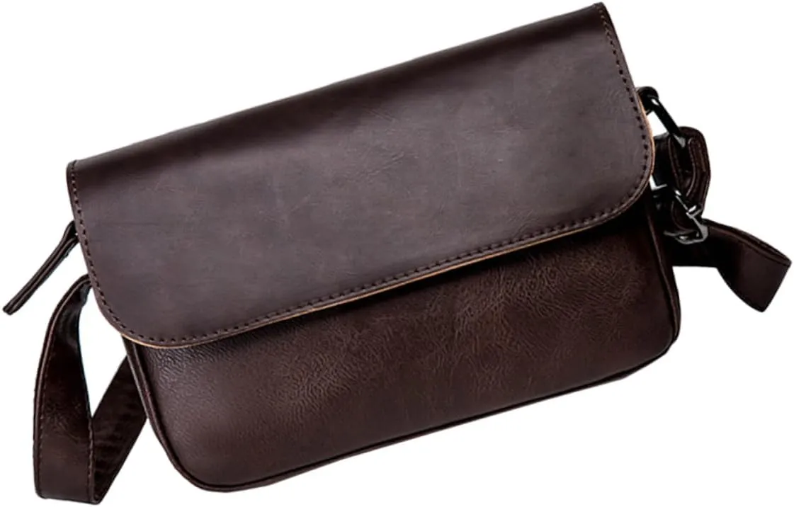 Pu Leather Casual Messenger Bag Crossbody Bag Hobo Bag for Men Lightweight Shoulder Bag Waterproof Fashion Tote Bag