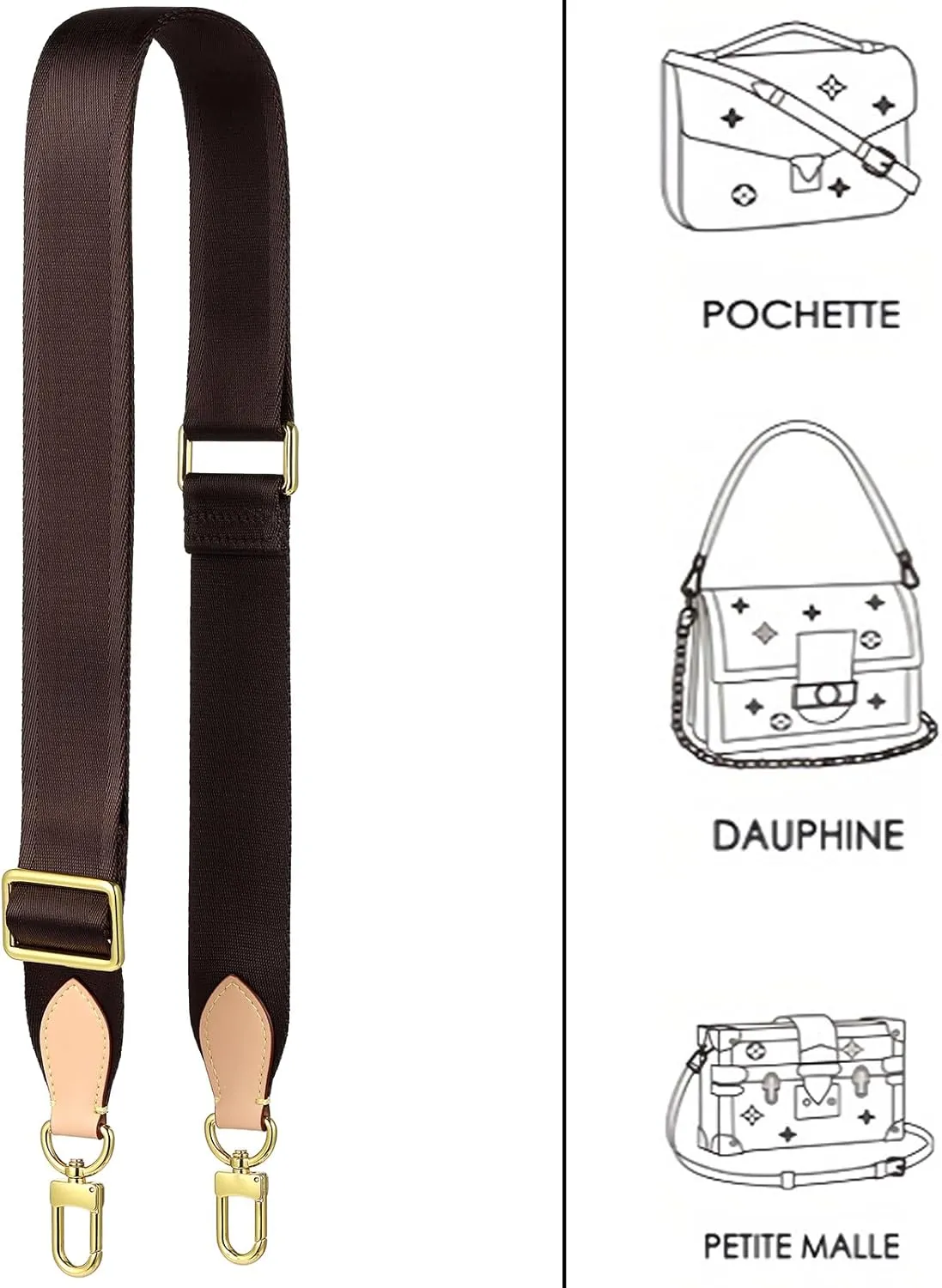 Purse Strap Replacement Crossbody Handbag Shoulder Strap Adjustable for SPEEDY,Pochette Accessoires