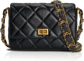 Quilted Bags for Women Soft Leather Shoulder Handbag Purse with Gold Chain Strap