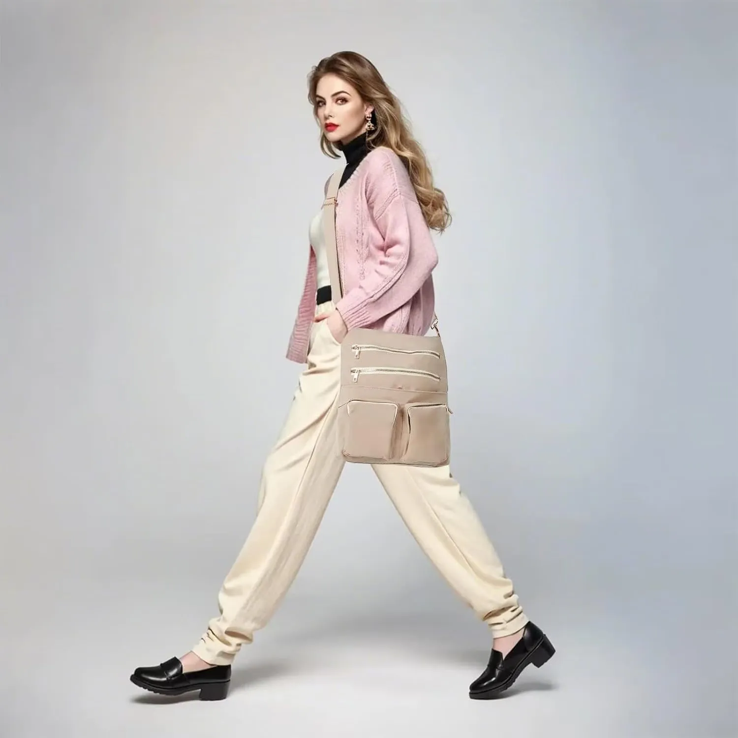 Shoulder Handbag for Women, Lightweight Crossbody Purse with Adjustable Strap, Water Resistant Shoulder Bag