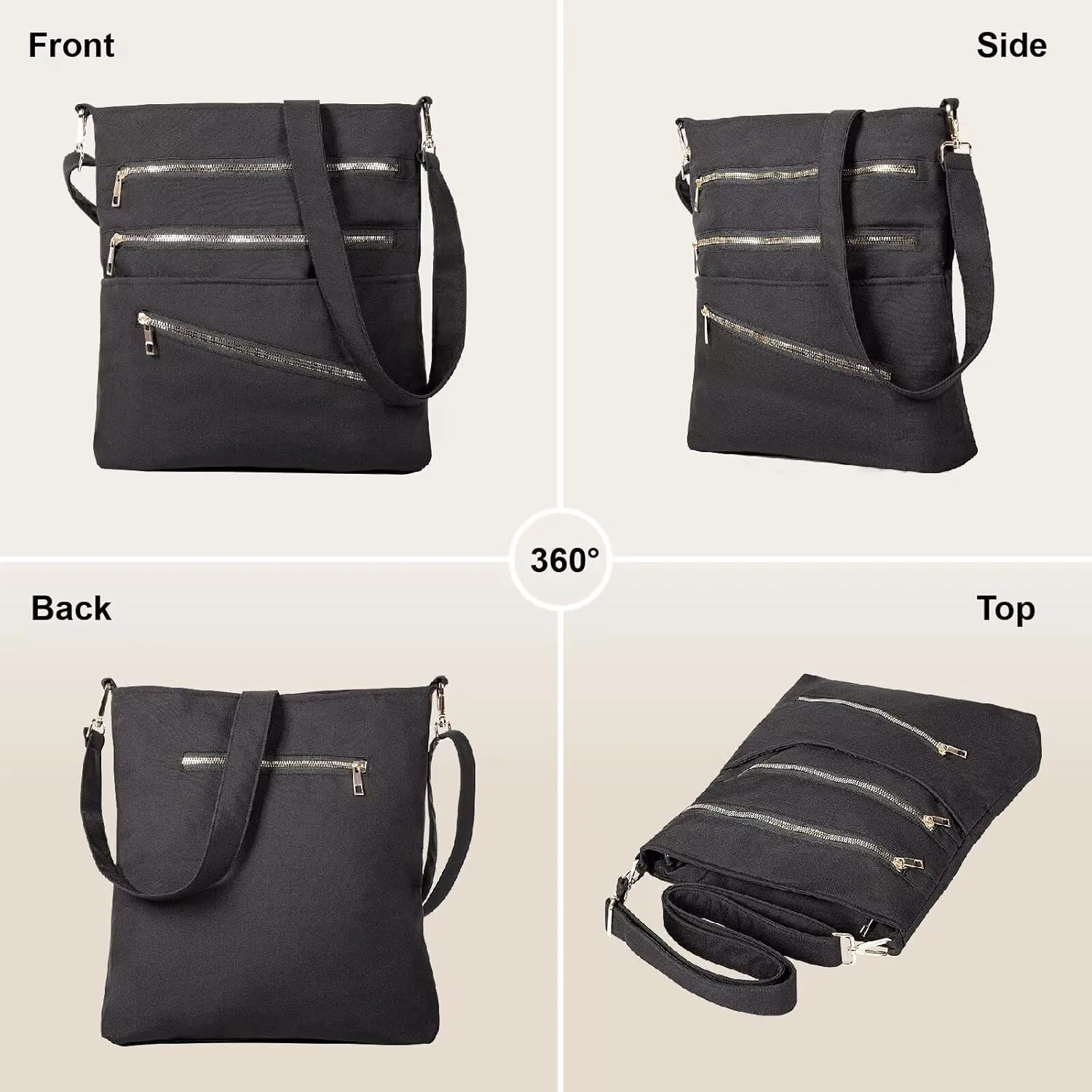 Shoulder Handbag for Women, Lightweight Crossbody Purse with Adjustable Strap, Water Resistant Shoulder Bag