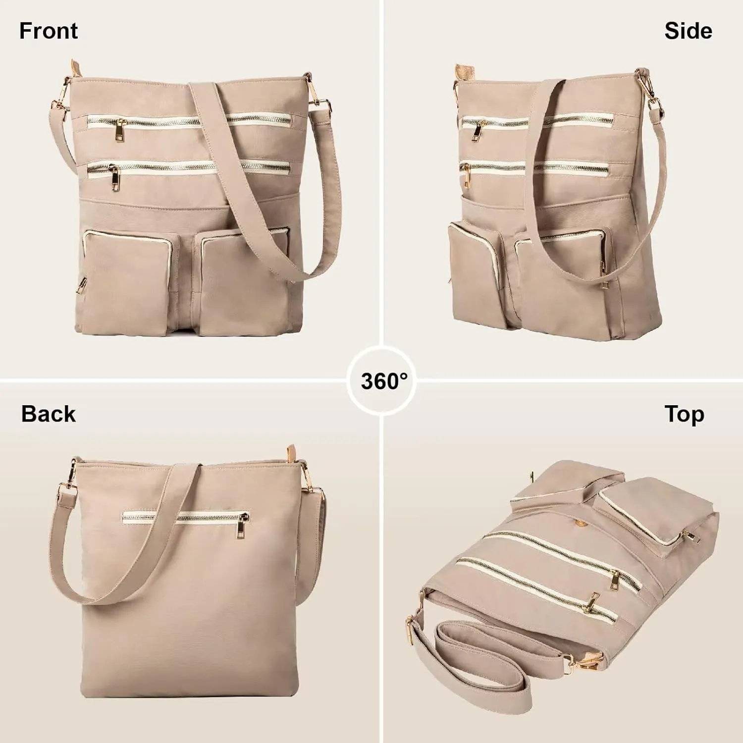 Shoulder Handbag for Women, Lightweight Crossbody Purse with Adjustable Strap, Water Resistant Shoulder Bag