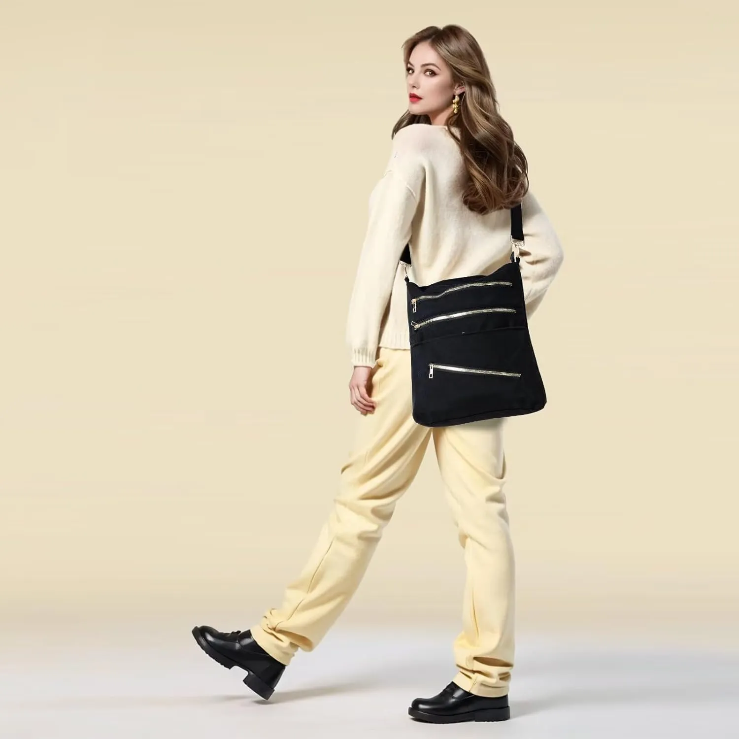 Shoulder Handbag for Women, Lightweight Crossbody Purse with Adjustable Strap, Water Resistant Shoulder Bag