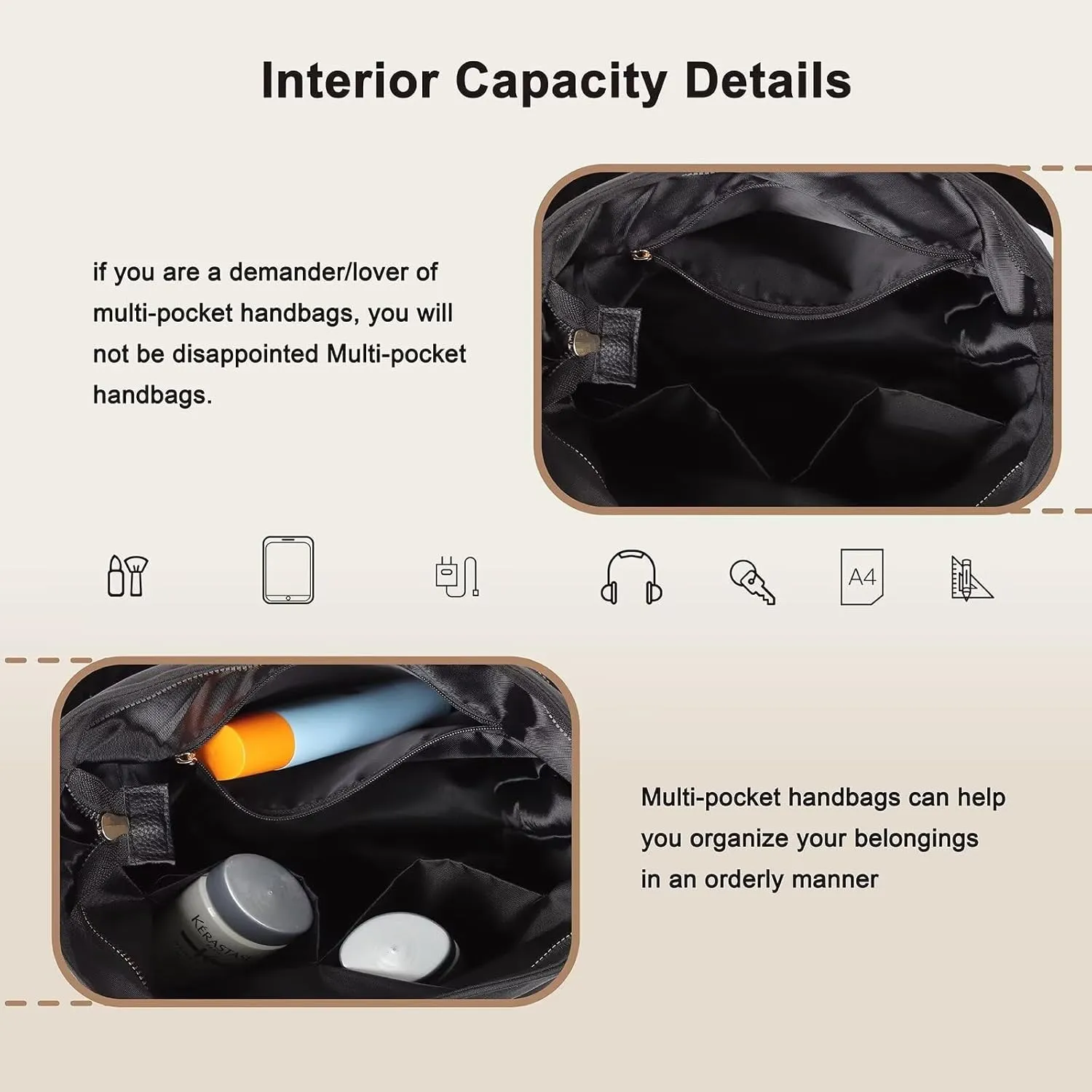 Shoulder Handbag for Women, Lightweight Crossbody Purse with Adjustable Strap, Water Resistant Shoulder Bag