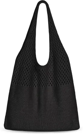 Sightor Crochet Tote Bag, Mesh Beach Bag Knit Summer Hobo Bag Vacation Boho Tote Bag for Women