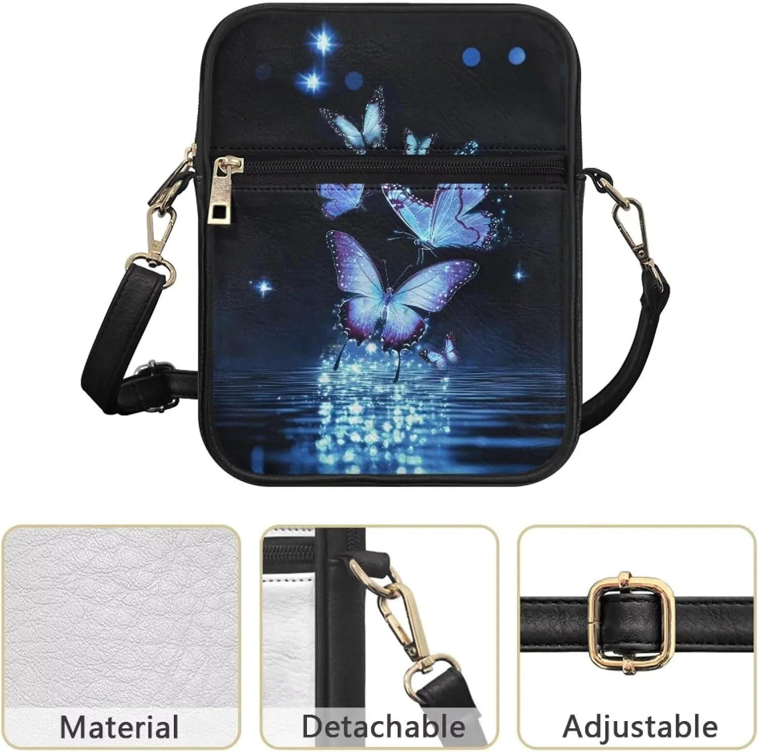 Small Leather Messenger Bag for Men Women Crossbody Shoulder Bag Satchel Casual Sling Daypack Work Daily Purse