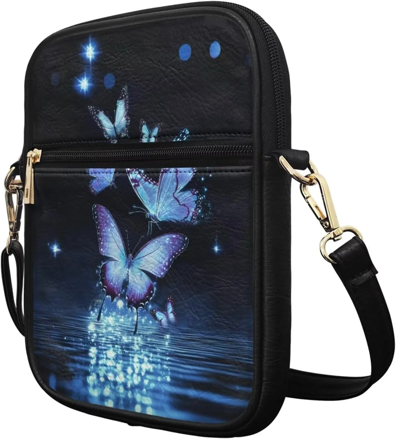 Small Leather Messenger Bag for Men Women Crossbody Shoulder Bag Satchel Casual Sling Daypack Work Daily Purse