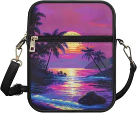 Small Leather Messenger Bag for Men Women Crossbody Shoulder Bag Satchel Casual Sling Daypack Work Daily Purse