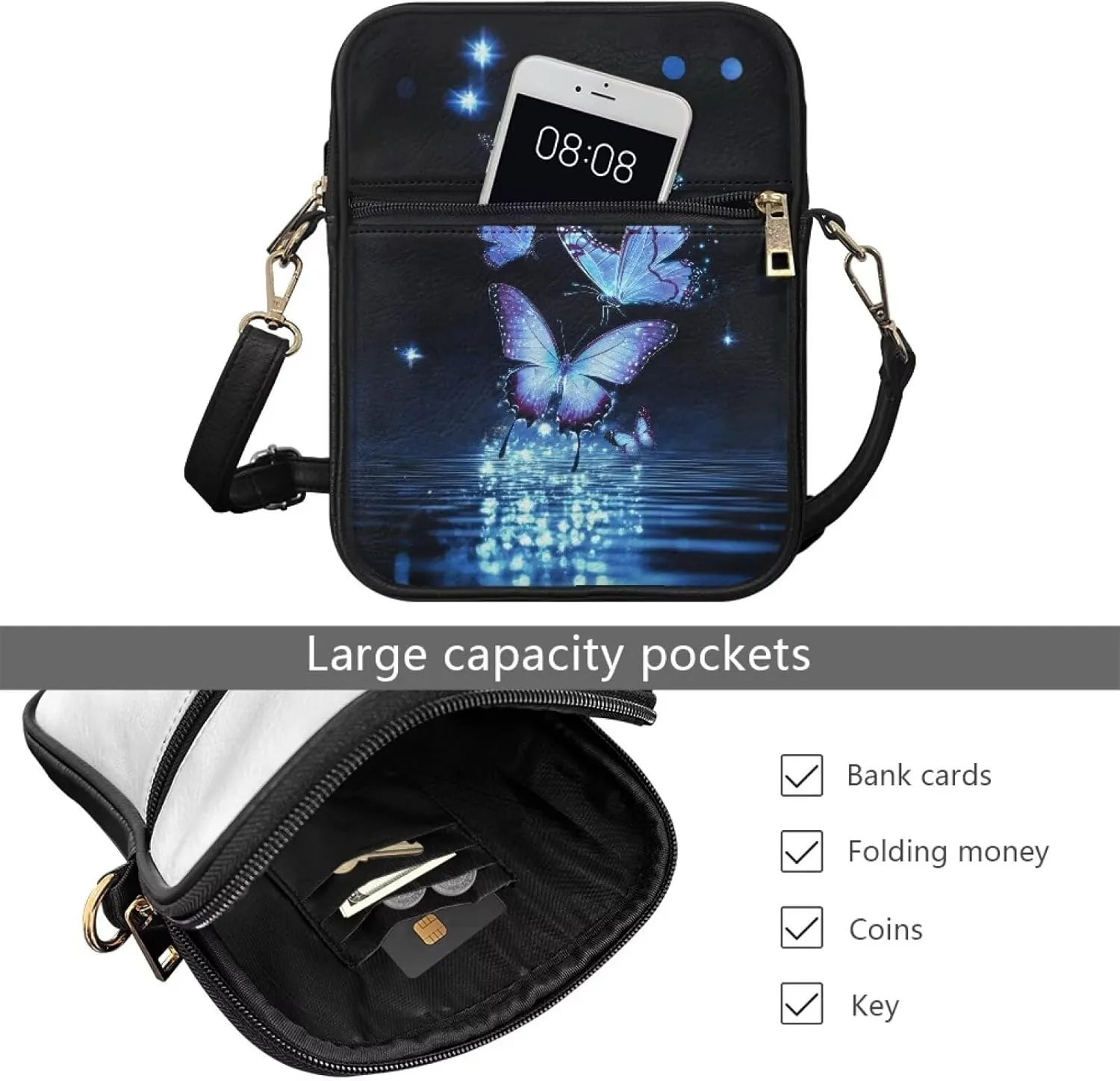 Small Leather Messenger Bag for Men Women Crossbody Shoulder Bag Satchel Casual Sling Daypack Work Daily Purse