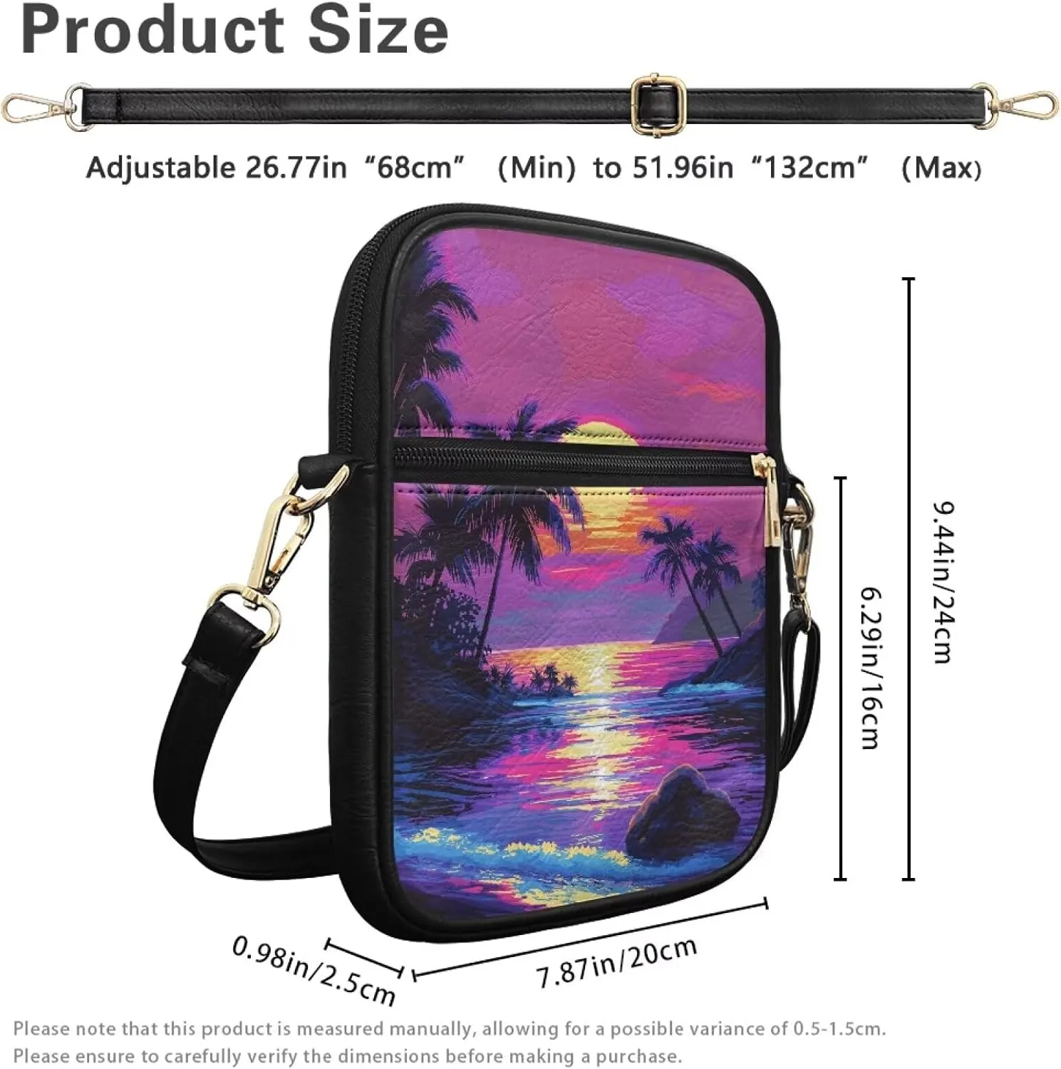 Small Leather Messenger Bag for Men Women Crossbody Shoulder Bag Satchel Casual Sling Daypack Work Daily Purse
