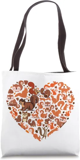 Squirrel Acorn Heart Tote Bag