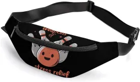 Stress Relief Bowling Crossbody Fanny Pack Waist Packs Adjustable Shoulder Bags Sling Bag for Hiking Running Cycling