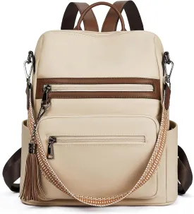 Telena Womens Backpack Purse Vegan Leather Large Travel College Shoulder Bag with Tassel