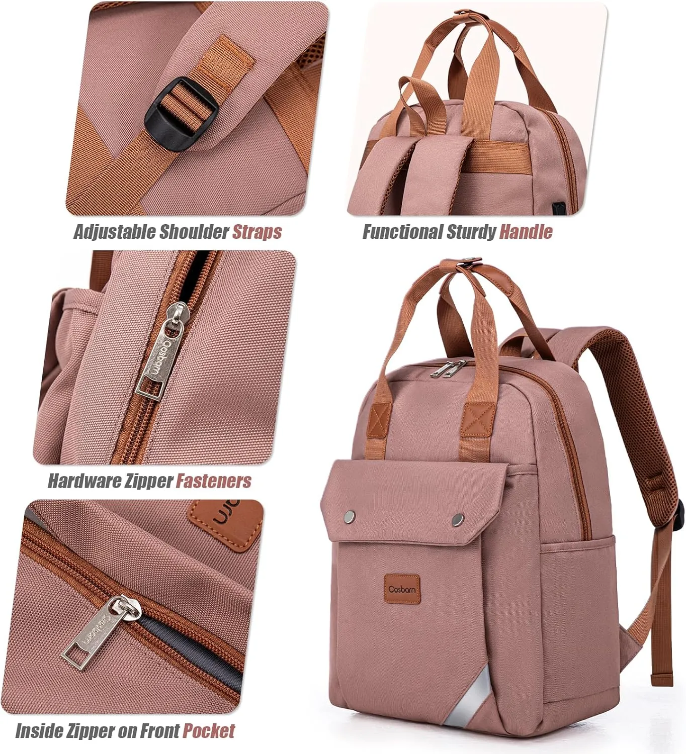 Travel Backpack with External USB Port, Durable Lightweight Backpack with One Laptop Compartment, Large backpack for Travel, College and Daily Use