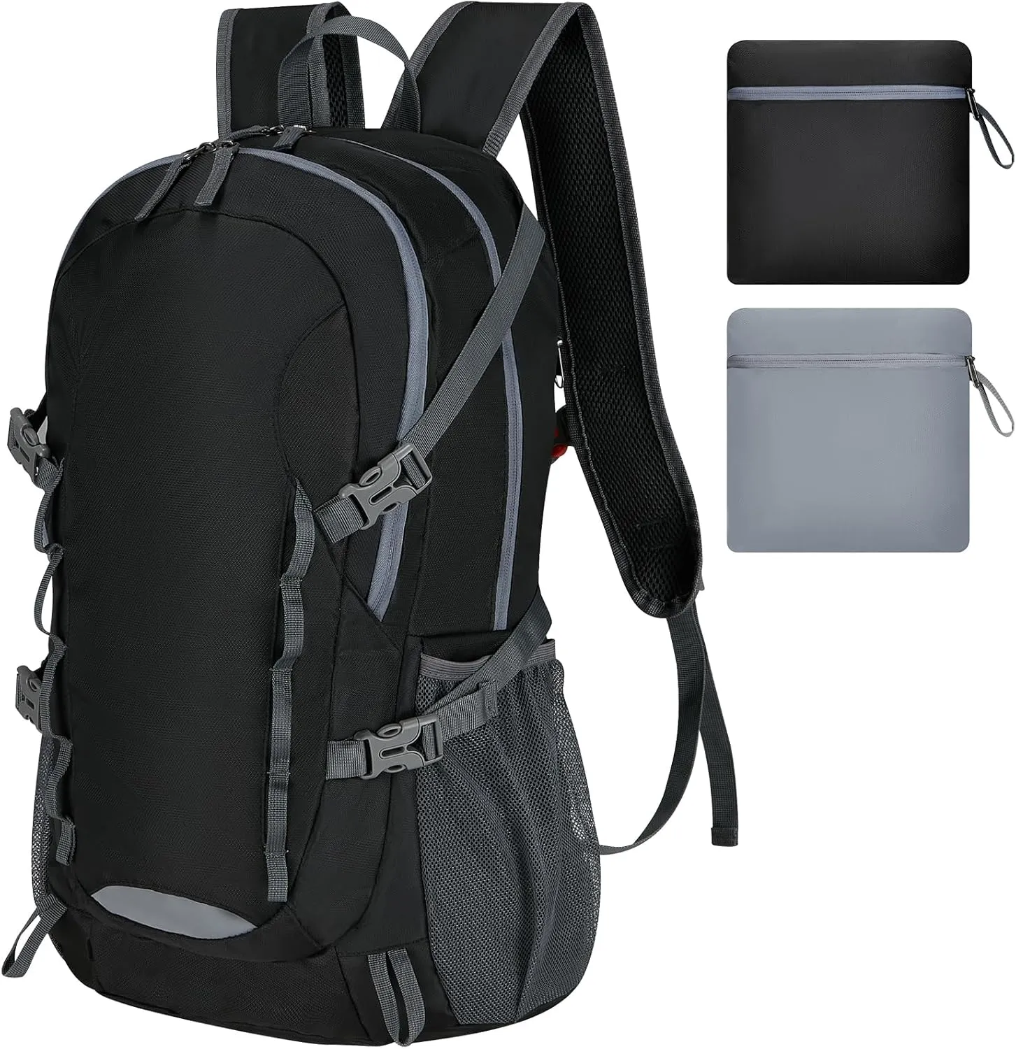 Travel Hiking Backpack 40L Ultra Lightweight Camping Packable for Men Women Water Resistant Portable DaypackBlack