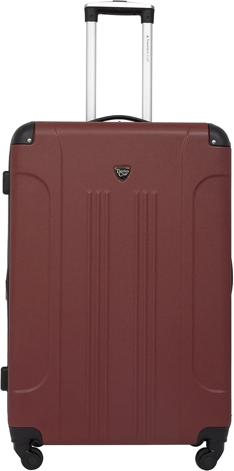 Travelers Club Chicago Hardside Expandable Spinner Luggage, Apple Butter, 3 Piece Set