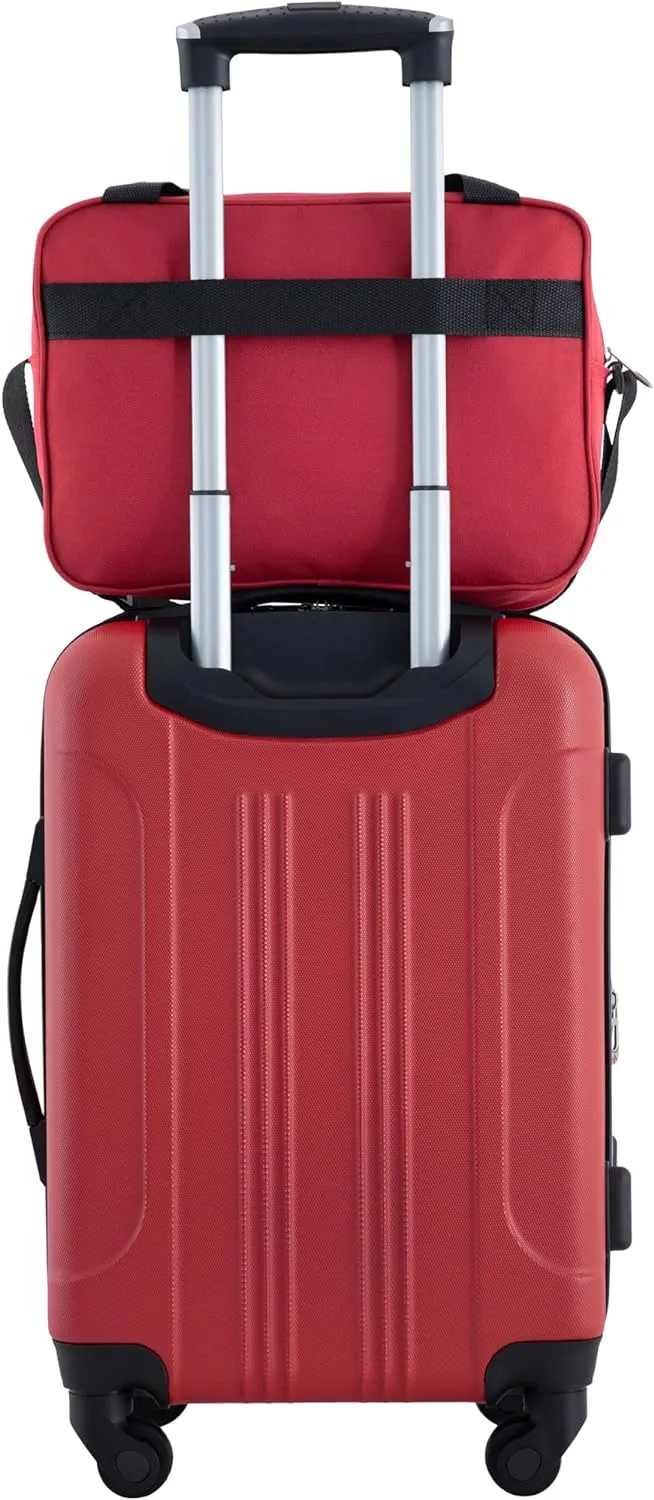 Travelers Club Chicago Hardside Expandable Spinner Luggage, Red, 3 Piece Set