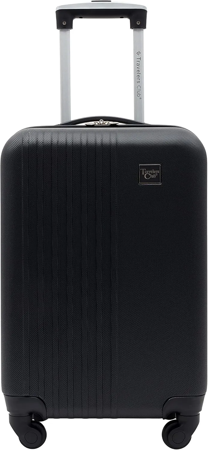 Travelers Club Cosmo Hardside Spinner Luggage, Black, Carry-On 20-Inch