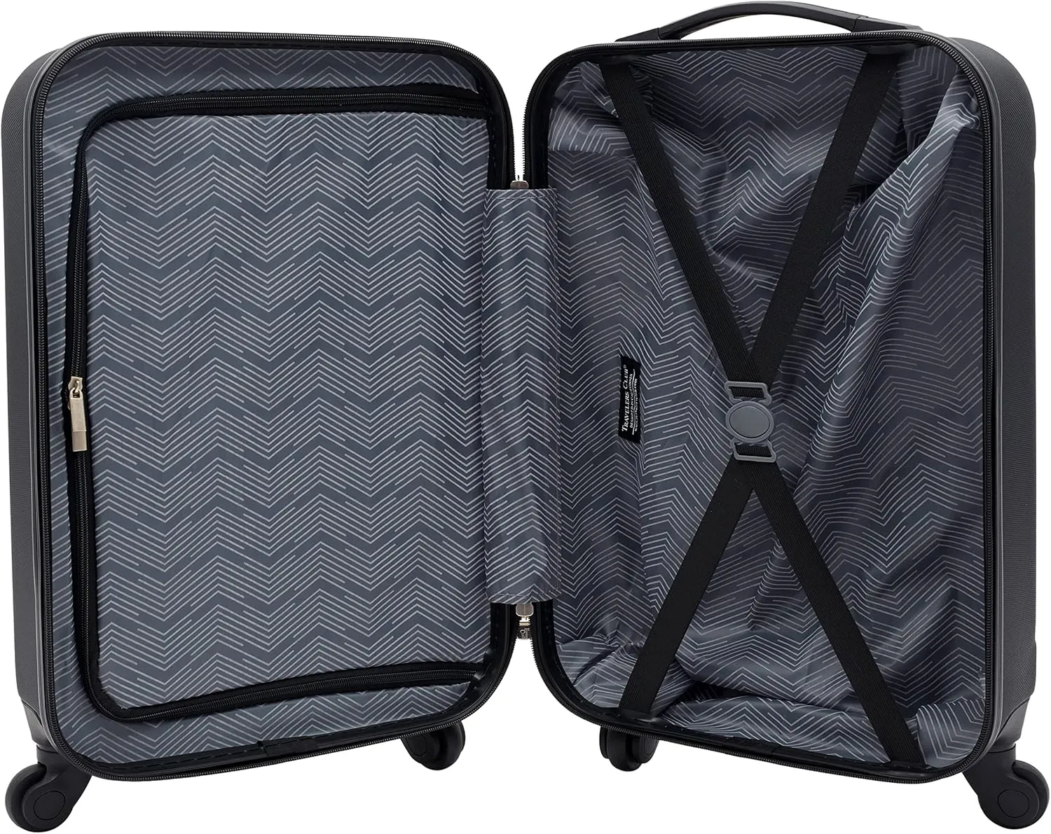 Travelers Club Cosmo Hardside Spinner Luggage, Black, Carry-On 20-Inch