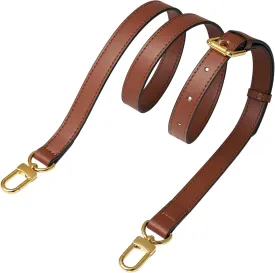 Vachetta Genuine Leather Adjustable Genuine Leather Crossbody Straps Replacement (Caramel (Caramel Thread))