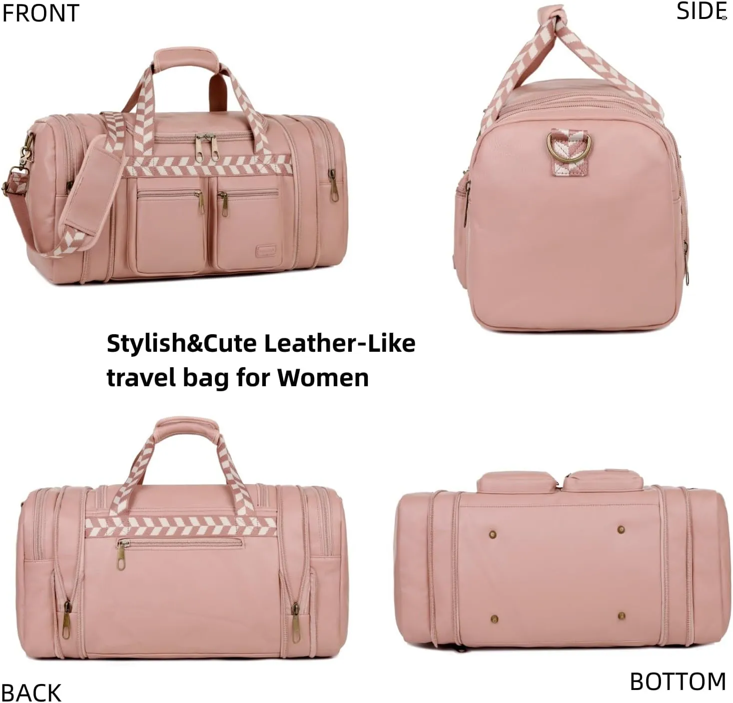 Vegan Leather Travel Duffel Weekender Bag Carry on Overnight Bag Sports Duffel bag For men and Women HB-21