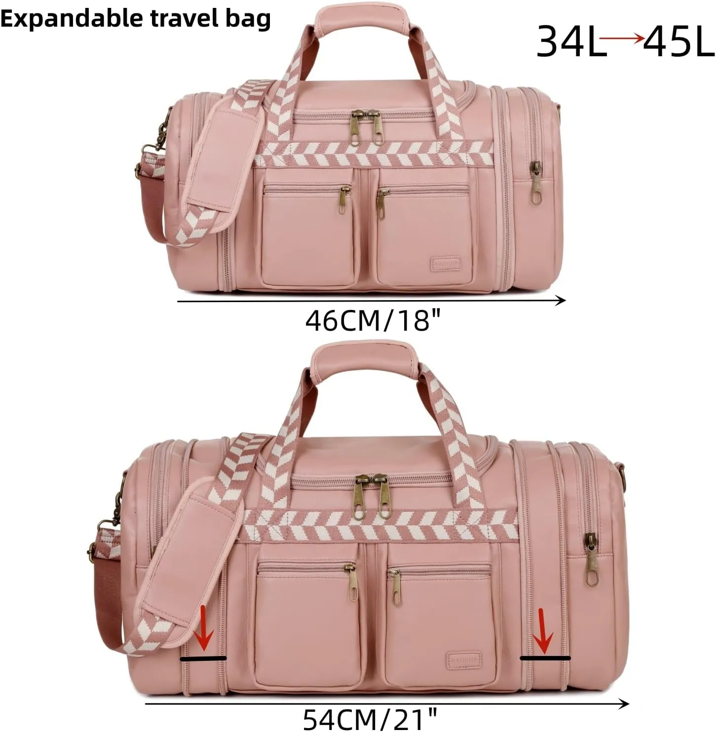 Vegan Leather Travel Duffel Weekender Bag Carry on Overnight Bag Sports Duffel bag For men and Women HB-21