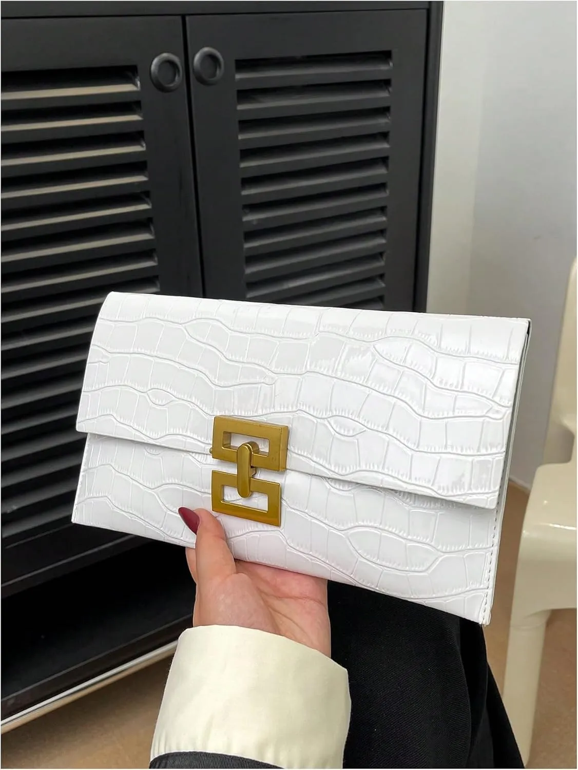 Verdusa Women's Clutch Evening Bags Metallic Purses Envelope Handbags