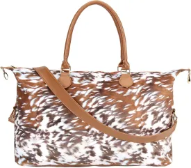 Weekender Bag Duffle Bag For Women Large Travel Tote Bag Overnight Weekend Bags With Shoulder Strap Cow Leopard Atzec