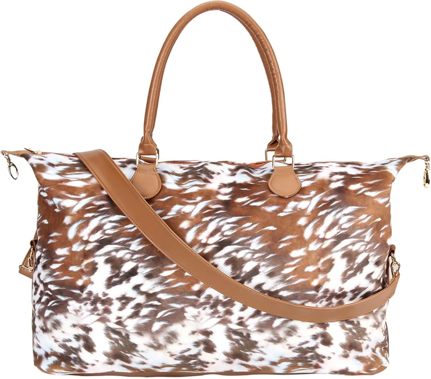 Weekender Bag Duffle Bag For Women Large Travel Tote Bag Overnight Weekend Bags With Shoulder Strap Cow Leopard Atzec