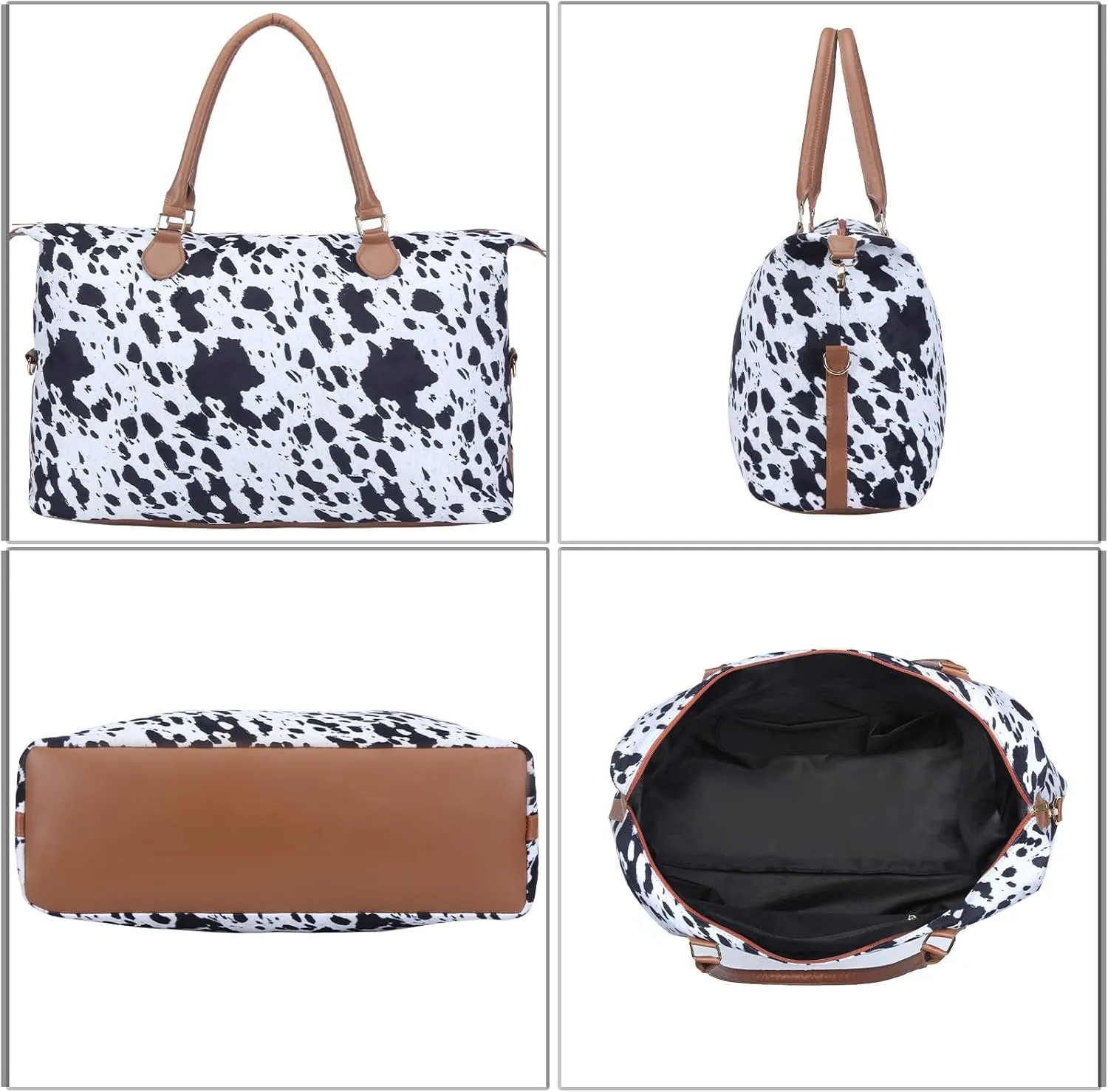 Weekender Bag Duffle Bag For Women Large Travel Tote Bag Overnight Weekend Bags With Shoulder Strap Cow Leopard Atzec