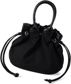 Woman HandbagWomen Bag Solid Color Bucket Bag Top Handle Bag Korean Styles Bag Drawstring Handbag All-Matching Canvas Bag